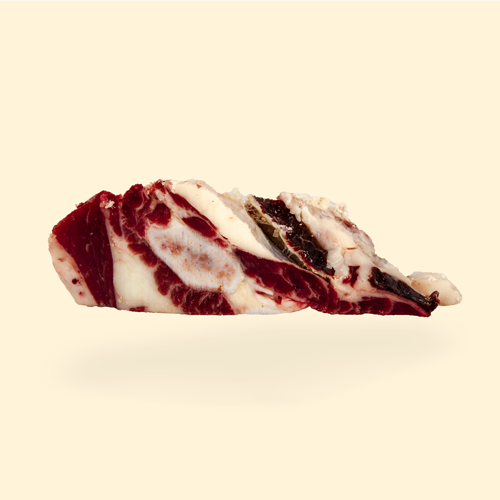 fellfreude® BARF-Hundefutter Zusammensetzung: Gefrorenes BARF (Knochen) in eleganten Würfeln